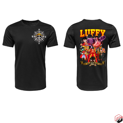 Straw Hat Luffy Gears Short sleeve t shirt black