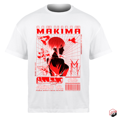 Makima Chainsaw Man Short sleeve t shirt white