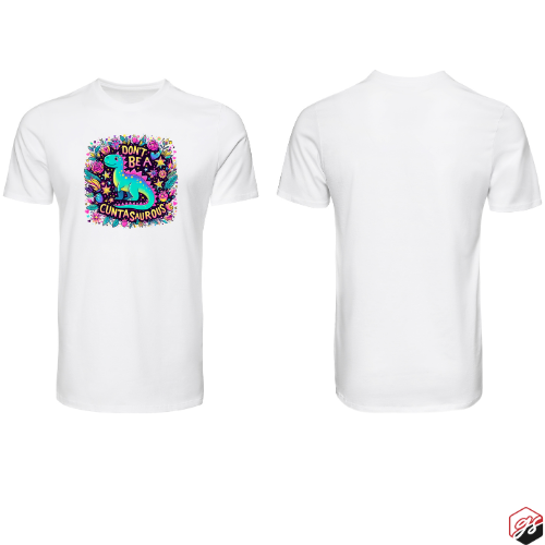 Dinosaur Cuntasaurous White Short Sleeve T-shirt