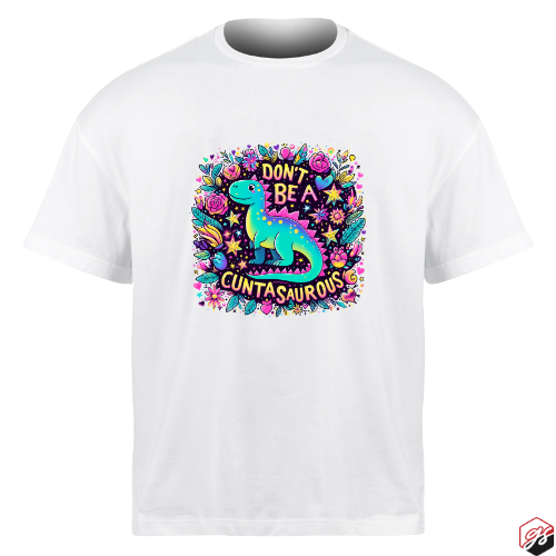 Dinosaur Cuntasaurous White Short Sleeve T-shirt