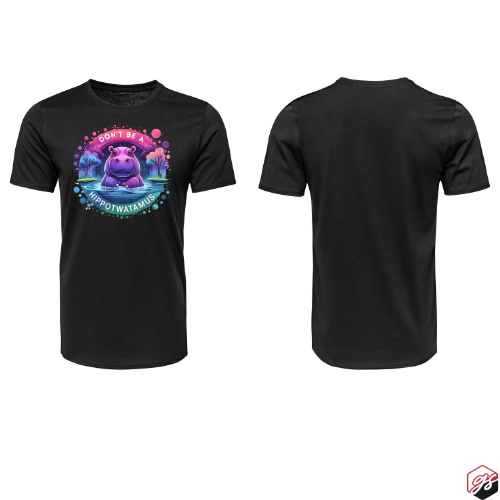 Hippo Black Short sleeve t shirt